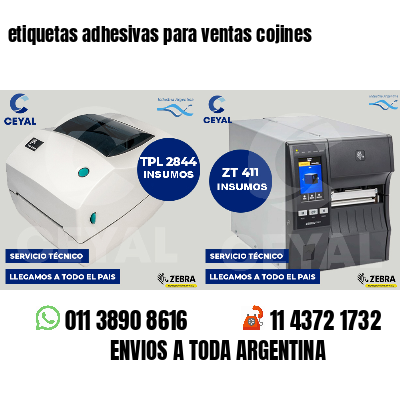 etiquetas adhesivas para ventas cojines