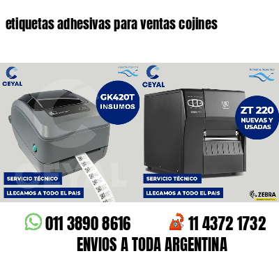 etiquetas adhesivas para ventas cojines
