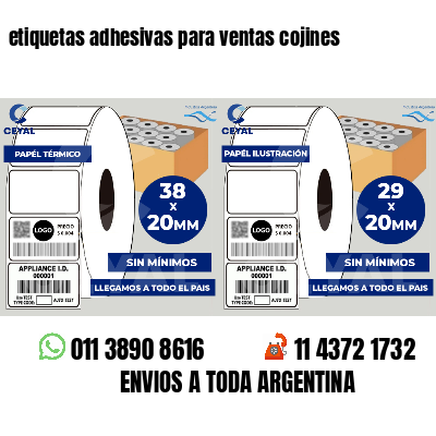 etiquetas adhesivas para ventas cojines