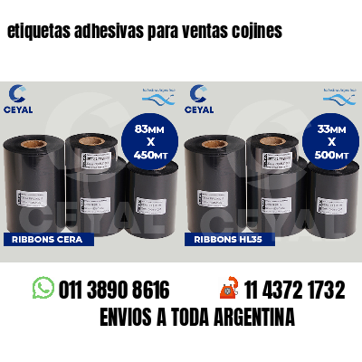 etiquetas adhesivas para ventas cojines