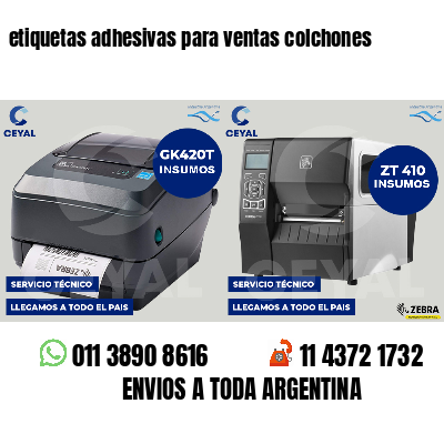 etiquetas adhesivas para ventas colchones