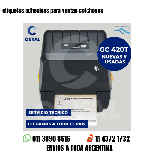 etiquetas adhesivas para ventas colchones