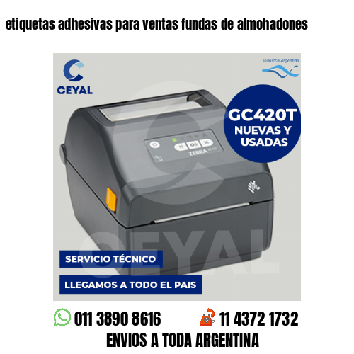etiquetas adhesivas para ventas fundas de almohadones