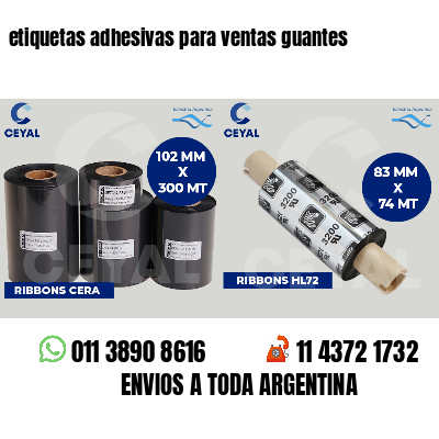 etiquetas adhesivas para ventas guantes