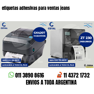 etiquetas adhesivas para ventas jeans