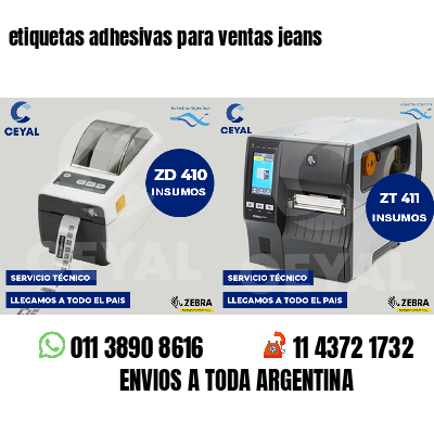 etiquetas adhesivas para ventas jeans
