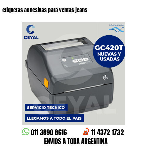 etiquetas adhesivas para ventas jeans