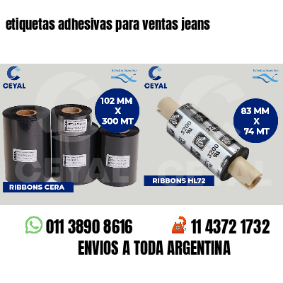etiquetas adhesivas para ventas jeans