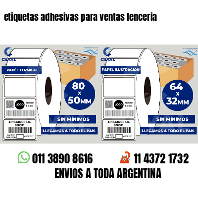 etiquetas adhesivas para ventas lenceria