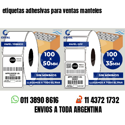 etiquetas adhesivas para ventas manteles