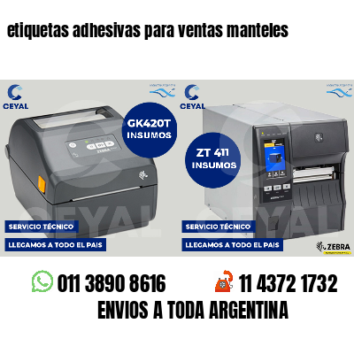 etiquetas adhesivas para ventas manteles