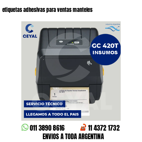 etiquetas adhesivas para ventas manteles