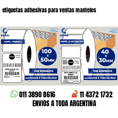 etiquetas adhesivas para ventas manteles