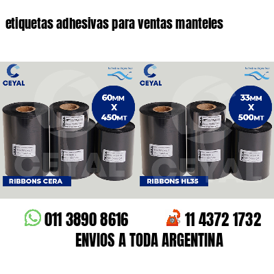 etiquetas adhesivas para ventas manteles