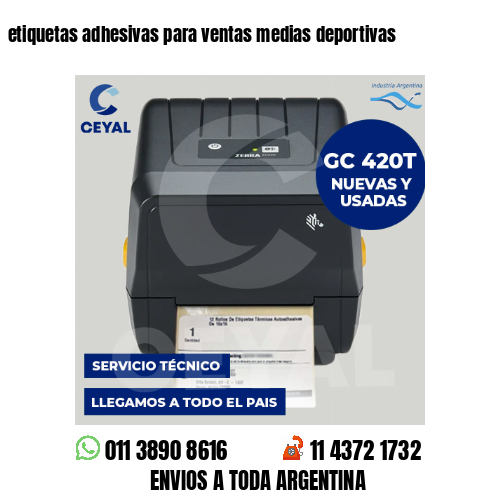 etiquetas adhesivas para ventas medias deportivas