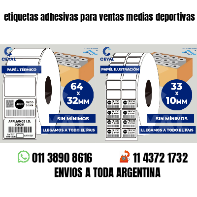 etiquetas adhesivas para ventas medias deportivas