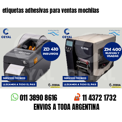 etiquetas adhesivas para ventas mochilas
