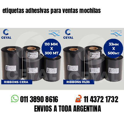 etiquetas adhesivas para ventas mochilas