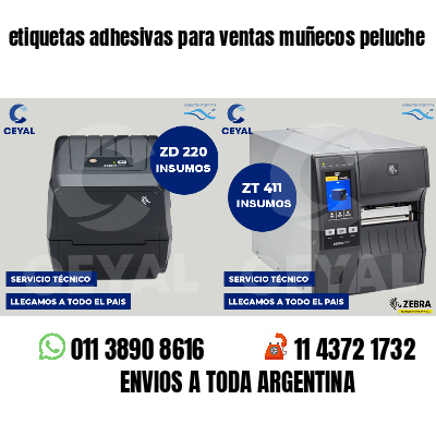 etiquetas adhesivas para ventas muñecos peluche