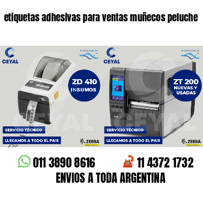 etiquetas adhesivas para ventas muñecos peluche