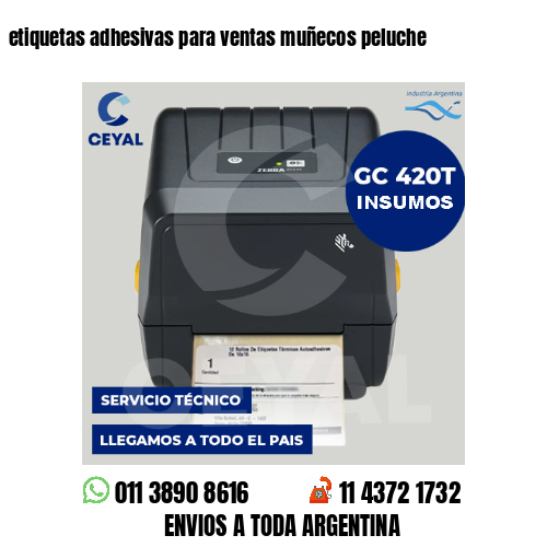 etiquetas adhesivas para ventas muñecos peluche