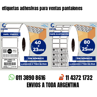 etiquetas adhesivas para ventas pantalones