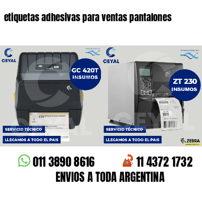 etiquetas adhesivas para ventas pantalones