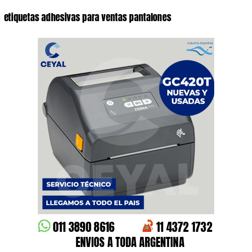 etiquetas adhesivas para ventas pantalones