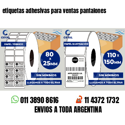 etiquetas adhesivas para ventas pantalones
