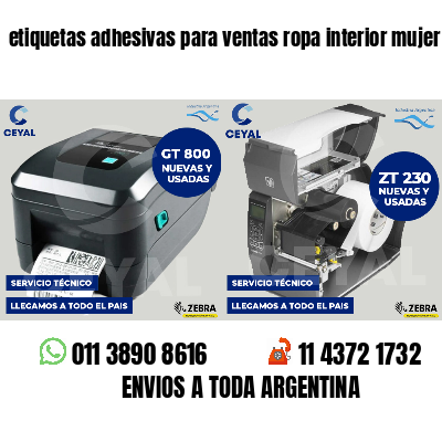 etiquetas adhesivas para ventas ropa interior mujer
