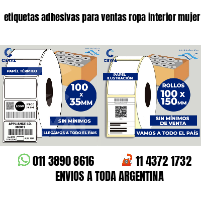 etiquetas adhesivas para ventas ropa interior mujer