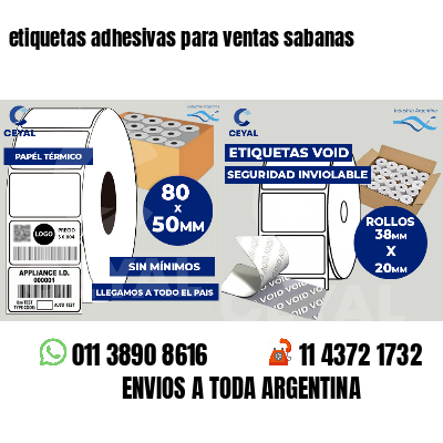 etiquetas adhesivas para ventas sabanas