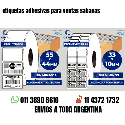 etiquetas adhesivas para ventas sabanas