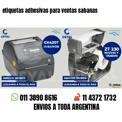 etiquetas adhesivas para ventas sabanas