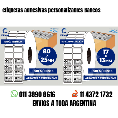 etiquetas adhesivas personalizables Bancos