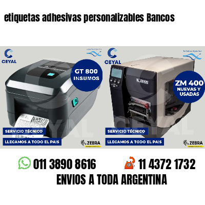 etiquetas adhesivas personalizables Bancos