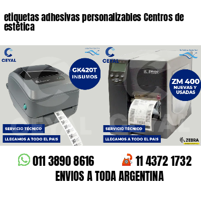 etiquetas adhesivas personalizables Centros de estética
