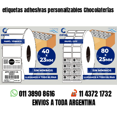 etiquetas adhesivas personalizables Chocolaterías