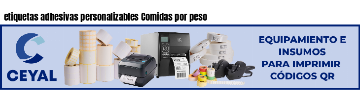 etiquetas adhesivas personalizables Comidas por peso