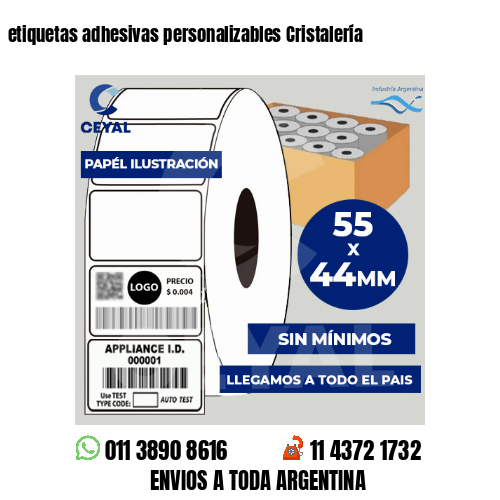etiquetas adhesivas personalizables Cristalería