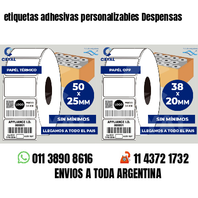 etiquetas adhesivas personalizables Despensas