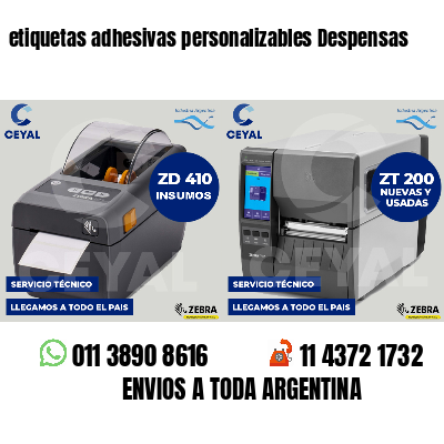 etiquetas adhesivas personalizables Despensas