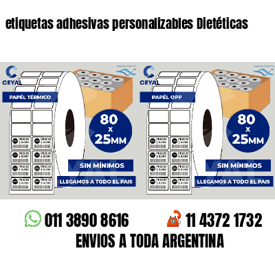 etiquetas adhesivas personalizables Dietéticas