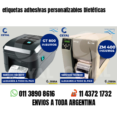 etiquetas adhesivas personalizables Dietéticas
