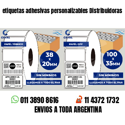 etiquetas adhesivas personalizables Distribuidoras