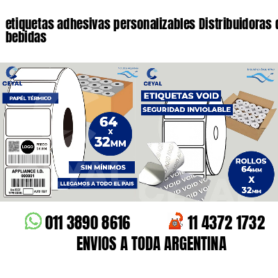etiquetas adhesivas personalizables Distribuidoras de bebidas