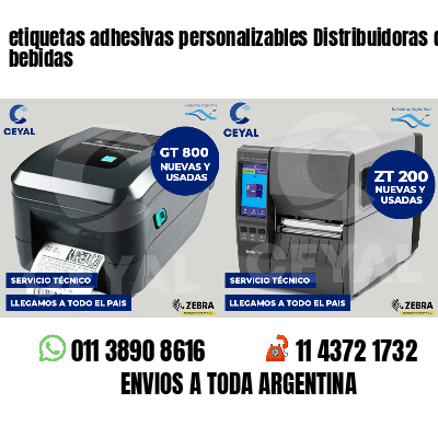 etiquetas adhesivas personalizables Distribuidoras de bebidas