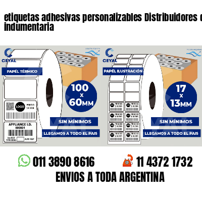 etiquetas adhesivas personalizables Distribuidores de indumentaria