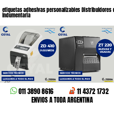 etiquetas adhesivas personalizables Distribuidores de indumentaria