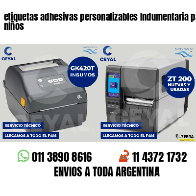 etiquetas adhesivas personalizables Indumentaria para niños